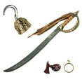 thumbnail image 2 of Pirate Hat Dreads Caribbean Faux Hook Sword Eye Patch Toy Costume Accessory Set, 2 of 3