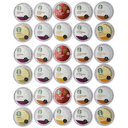 30 count - variety pack of starbucks coffee k-cups for all keurig k cup brewers - (10 flavors, no decaf, 3 k cups