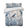 thumbnail image 2 of Quilts Twin XL Size, Teal Forest Birds Soft Comforter Bedding Set for Bed, Modern Oil Painting Farmhouse Lightweight Quilted Bedspread with Pillow Cover(2 Pieces) for All Season, 68x98 Inch, 2 of 6