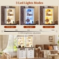 thumbnail image 4 of 61" Tall Nightstand Set of 2 with Charging Station & LED Lights, Bedside Table with 3-Drawer and 3 Adjustable Shelves, Farmhouse End Table for Bedroom, Living Room, White, 4 of 8