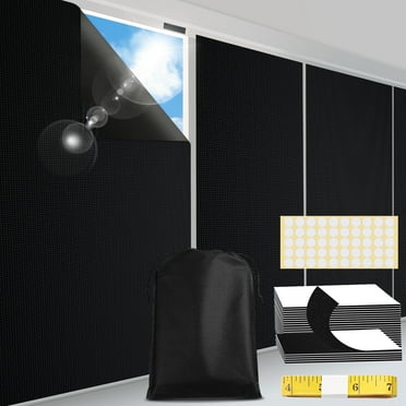 PChero 100% Portable Blackout Curtains , 138" x 59" Blackout Blinds, No Drill Window Shades Blackout Window Cover Temporary Blackout Shades Film for Windows Nursery Dorm Room Travel