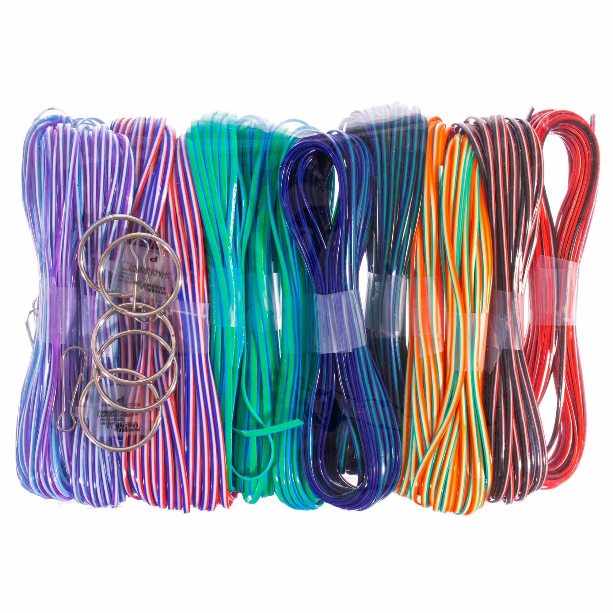 3 Colors - 300 Feet Plastic Craft Lacing Rexlace Variety Pack Treslace