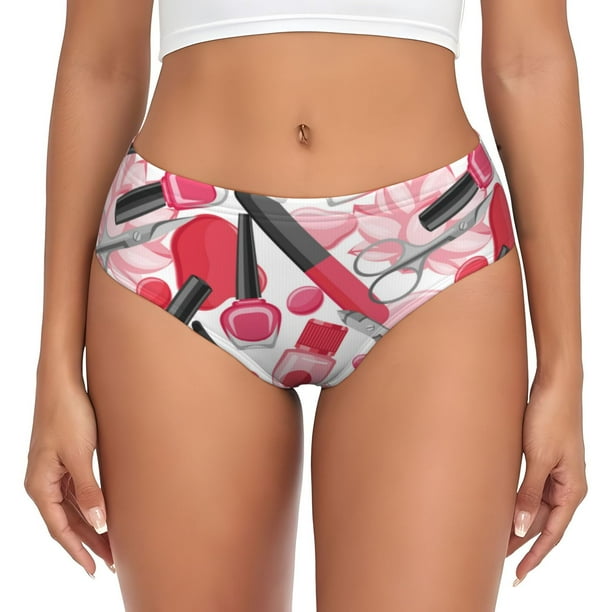Fotbe Makeup Calzones Estampados para Mujer – Ropa Interior de Algodón, Cómoda, Suave y Elástica-Large