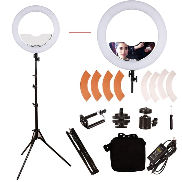 Gskaiwen 18 Pulgadas 65W Led Anillo De Luz Espejo Maquillaje Belleza Luz Estudio Video Luz Fotografía Iluminación Con Bolsa De Soporte Para Retrato Selfie Boda Fotografía Video Nocturno Youtube Cámara