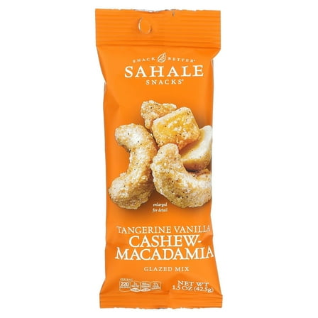 Sahale Snacks Tangerine Vanilla Cashew-Macadamia Glazed Mix, 1.5oz (27 Pack)