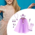 thumbnail image 4 of Disfraz de princesa para niñas con diadema, tiara, corona y cetro. Púrpura, 4 of 6