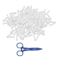 thumbnail image 1 of 100 pinzas de plástico blancas para cordón umbilical de cerdos, para producción de ganado, con 1 pinza hemostática., 1 of 14