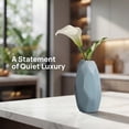 thumbnail image 3 of REGALWOVEN Small Ceramic BudModern Mini Vase, Decorative Flower Vase for Desktop, Shelf & Bathroom, Minimalist Boho Home Decor Blue 2.6"L x 2.6"W x 4.7"H, 3 of 6