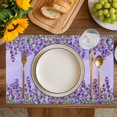 thumbnail image 4 of Purple Lavender Placemats Set of 6, Spring Watercolor Wild Flowers Plant Placemats for Dining Table, Place Mats for Kitchen Tabletop, Waterproof Wipeable Dining Table Mats Set, 4 of 9