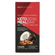 Keto Science Ketogenic Meal Bar Chocolate Almond Dietary Supplement, 4 Count