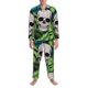 thumbnail image 3 of Fotbe Skull and Palm Leaves Pijama de Hombre con Estampado de Manga Larga, Conjunto de 2 Piezas, Ropa de Dormir Suave y Cómoda con Bolsillos-X-Large, 3 of 7
