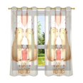 thumbnail image 6 of Yayeee Window Curtains Set of 2 for Living Room Light Filtering 63"x52", Capybara in Love, 6 of 7