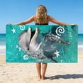 thumbnail image 1 of Amzcrzy Polyester Ocean Elements Beach Towel Oceans-Themed Beach Towel Starfishs Seashells and Sea Turtle Fast-Drying Absorbent Bath Towel Microfiber Beach Towel Non-Functional Blankets, 1 of 6
