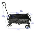 thumbnail image 2 of Jump Into Fun Newest Collapsible Wagon Cart for Kids with Big Wheels, Push Bar, 2 Mesh Cup Holders, 200LBS Capacity Heavy Duty Utility Foldable Wagon Garden Cart for Yard, Black, 2 of 7