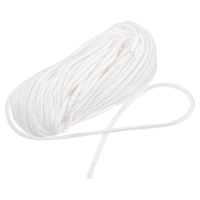 Unique Bargains Corde en Nylon Solide Tressée 1 Rouleau de 0,11 Pouce x 49,2 Pied Blanc