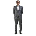 thumbnail image 4 of AZAR MAN Slim Fit Men Suit Micro Textured Weave 2 Button Notch Collar 11812 (44 Long, Charcoal), 4 of 7