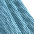 thumbnail image 4 of Cotton Throw Blanket Moss Stitch Solid Soft Sofa Couch Bed Decorative Knitted Blanket Teal Blue 60"x78", 4 of 6
