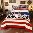 thumbnail image 3 of Manfei Retro God Bless America Print Queen Comforter Set, USA Flag Comforter Sets Queen, Red White Blue, Navy Reversible 3pcs, 1 Comforter and 2 Pillowcases, 3 of 6