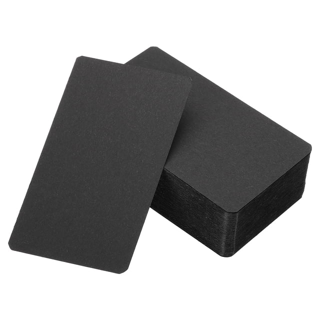 Unique Bargains 3.5' x 2' Blank Paper Business Cards, 90 Pack Small Index Flash Cards Words Message Note Card, Black