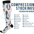 thumbnail image 4 of FREEAMG Cute Christmas Penguin Compression Socks for Women Men,Knee High Stockings for Athletic Sports,Running,Travel, 4 of 7