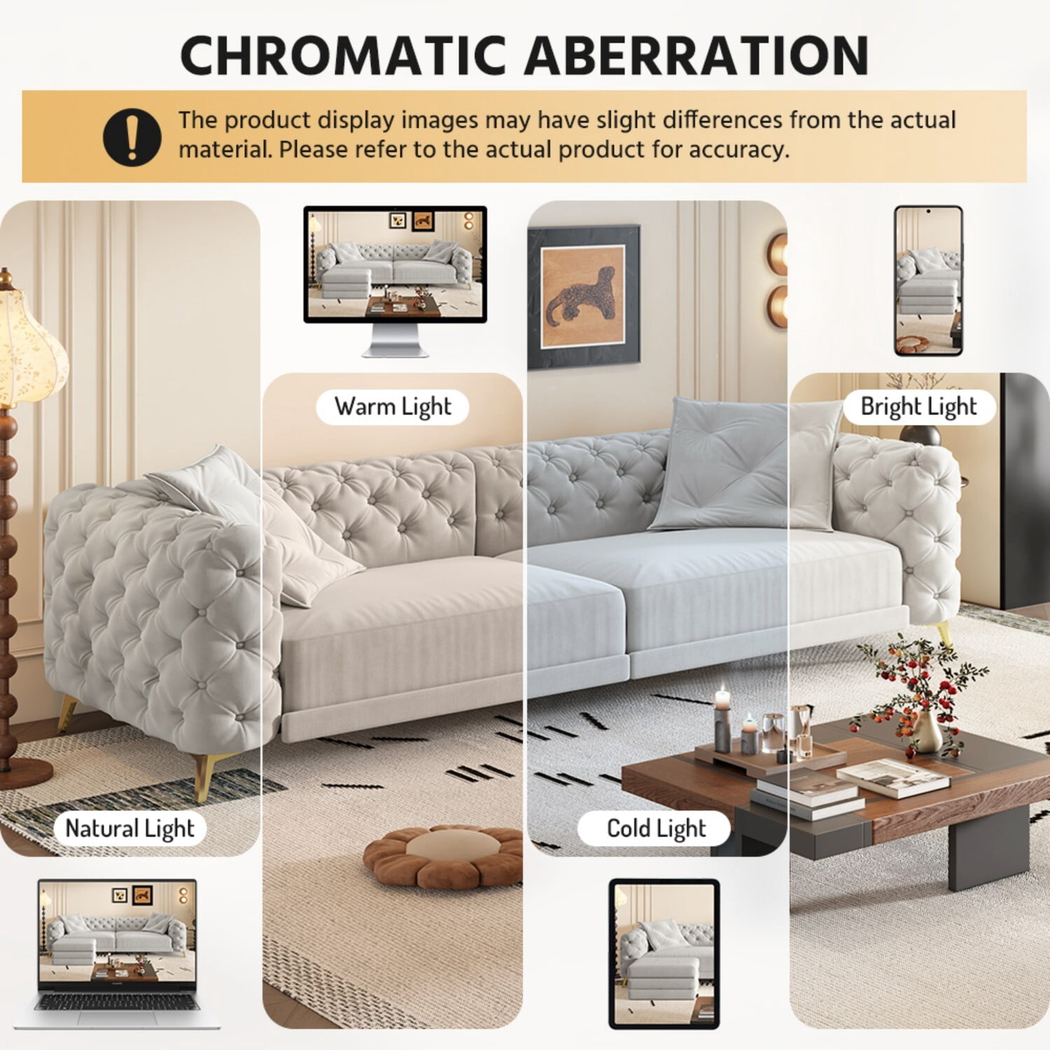 avobird 97" Overside Convertible Sofa, 3 in 1 Pull Out Sleeper Sofa Bed with Movable Ottoman, Button Tufted Modern Sofa for Living Room, Light Gray