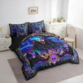 thumbnail image 3 of jejeloiu Spooky Gothic Skeleton Twin Bedding Sets 7-Piece,Halloween Horror Castle Bedding Comforter Set,Happy Halloween Sheet Sets For Men Women,Microfiber Bedroom Decor Reversible, 3 of 8