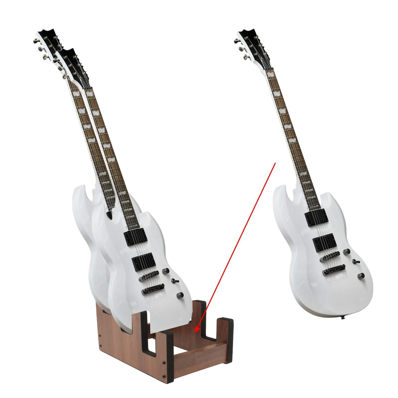 JWQFBC Electric Guitar Stand Front Display Instrument Holder Storage Wooden Guitar Rack
