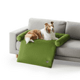 thumbnail image 3 of allisandro Calming Furniture Protector Dog Bed with Soft Neck Bolster, Waterproof Faux Fur Couch Cover with Removable Cover, 42 x 38 x 5 Inches, Green, 3 of 5