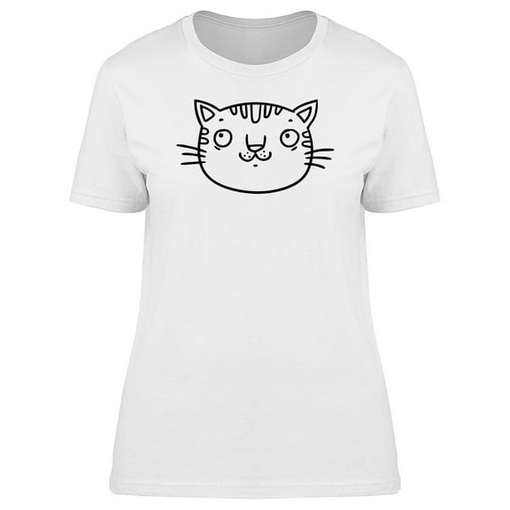 Cute Cat Doodle Sketch Tee Women's -Image by Shutterstock