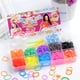 thumbnail image 1 of Juego de 15 bandas elásticas de colores del arco iris para el cabello, lazos elásticos para el cabello, soporte para tirachinas, soporte para cola de caballo para niña, 1 of 11