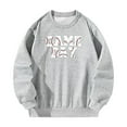 thumbnail image 2 of Sudadera con cuello redondo para mujer, disfraces de invierno, tops para entrenamiento, caminar, trabajo, senderismo Gris, 2 of 7