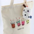 thumbnail image 4 of Canvas Boba Tote Bag Zipper with a Boba Keychain, 4 of 6