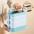 thumbnail image 2 of Lunch Box Stackable 3000Ml Lunch Box，3 Leakproof Microwave Safe Containers with Dividers & Utensil Set，Large Capacity for All Ageslunch Box Plastic Fresh Keeping Boxes, 2 of 9