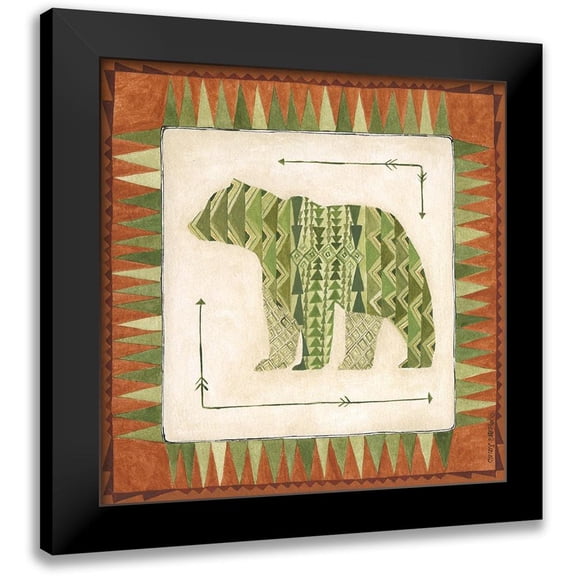 Shamp, Cindy 12x12 Black Modern Framed Museum Art Print Titled - Lodge Bear