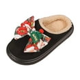 thumbnail image 5 of CHUMUD Christmas Slippers for Women - PU Upper with Colorful Bow & Plush Lining, Festive Platform Winter House Shoes Holiday Gifts, 5 of 9