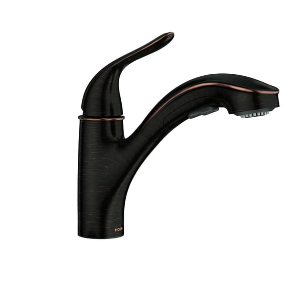 Moen Brecklyn Mediterranean Bronze Single-Handle Pull-Out Sprayer Kitchen Sink Faucet with Power Clean