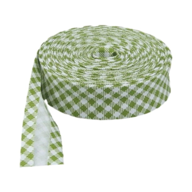 Yuarrent Cinta al bies de algodón versátil y moderna para todas las necesidades de costura Cinta para encuadernación al bies de un solo Tela de costura y artesanía Cuadros verde hierba