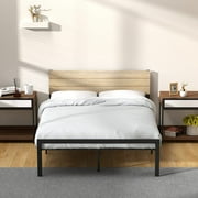 Idealhouse Full Bed Frame with Headboard No Box Spring Needed Wood Platform Bed Frame Full with Storage Mattress Foundation Easy Assembly