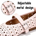 thumbnail image 4 of CHICVOMEY Breathable Mesh Mary Jane Shoes for Women Leather Ballet Flats with Buckle Fashion Fishnet Flats for Women Casual & Work Fashion Flats, 4 of 9