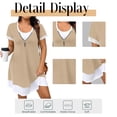 thumbnail image 6 of Cuteduck Women's Plus Summer Dress Short Sleeve U-Neck Color Block Tiered Half-Zipper Casual Frock 1X-5X, 6 of 10