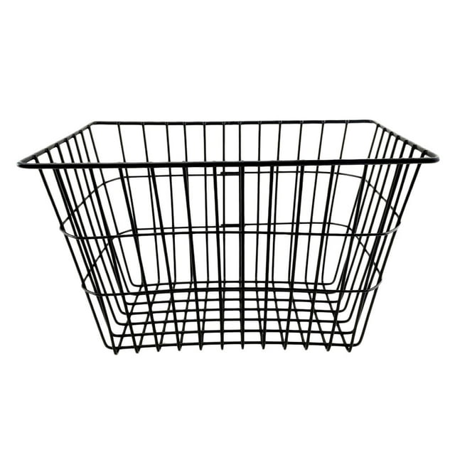 HEANUJJ Black Hanging Bike Storage Basket Front Handlebar Foldable Iron Basket Easy Attach for Leisure Rides