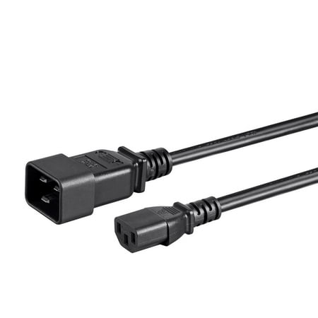 UPC: 0889028053430 | Monoprice Power Cord – 3 Feet – Black | IEC 60320 C20 to IEC 60320 C13  14AWG  15A/1875W  3-Prong  SJT