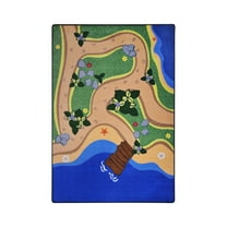 Joy Carpets 1795C Kid Essentials Sandy Shores Early Childhood Rectangle Rugs  Multi Color - 5 ft. 4 in. x 7 ft. 8 in.