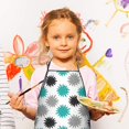 White Simple Strar Geometric Flower and Star White Kids Waterproof Apron, Kids Baking ...