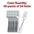thumbnail image 7 of Smarty 4" Clear Mini Plastic Disposable Dessert Forks 960ct, 7 of 7