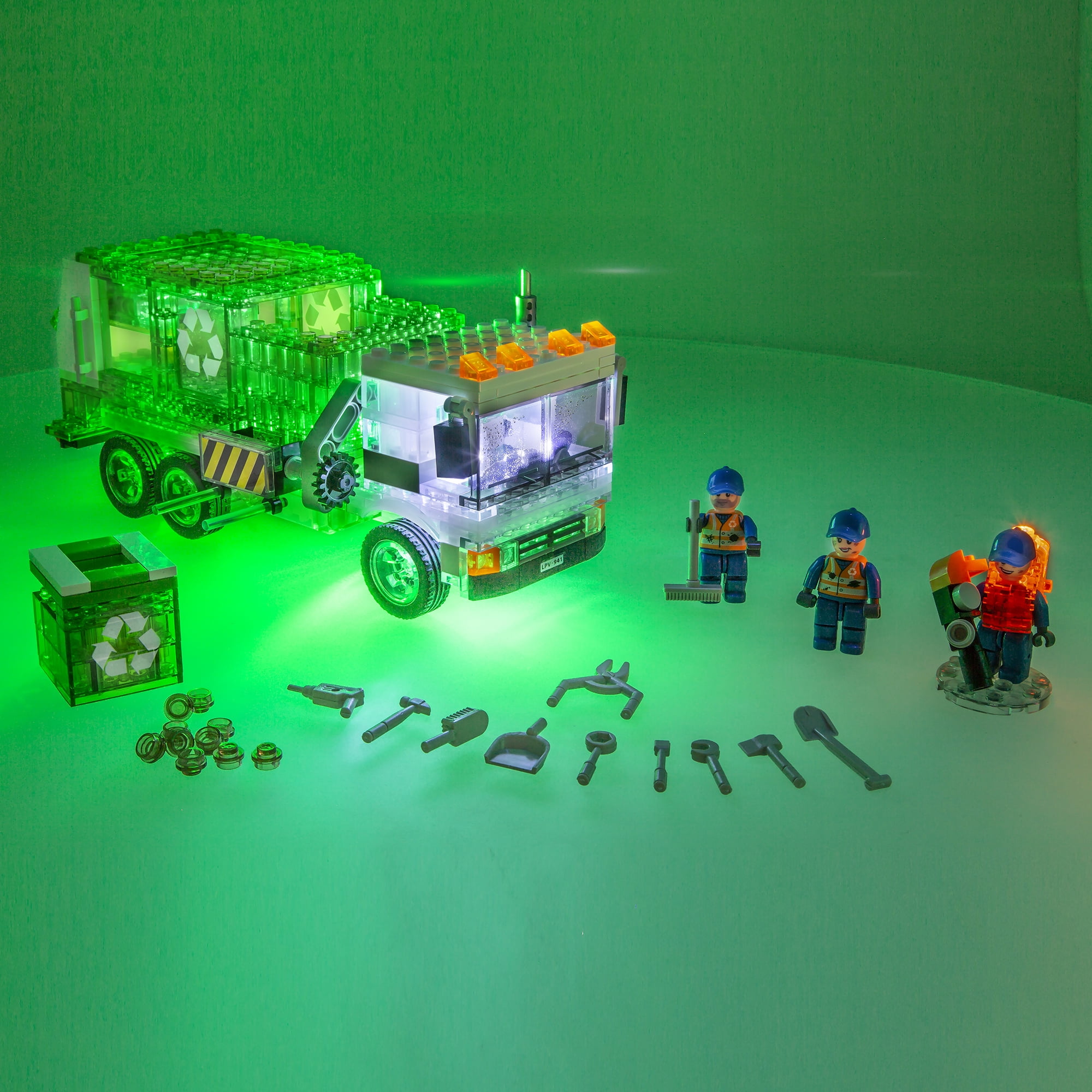 laser pegs recycle truck