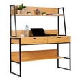 thumbnail image 1 of Escritorio de computadora KingsHouse estandar con repisas y Cajones cafe, 1 of 8