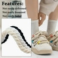 thumbnail image 3 of GIRACOA 3 Pairs Thick Round Rope Laces 150cm Long Thick Wide Laces 0.8cm Cotton Thick Shoe Laces for Air Force 1 Fat Laces DIY Coiled Rope Laces, 3 of 7