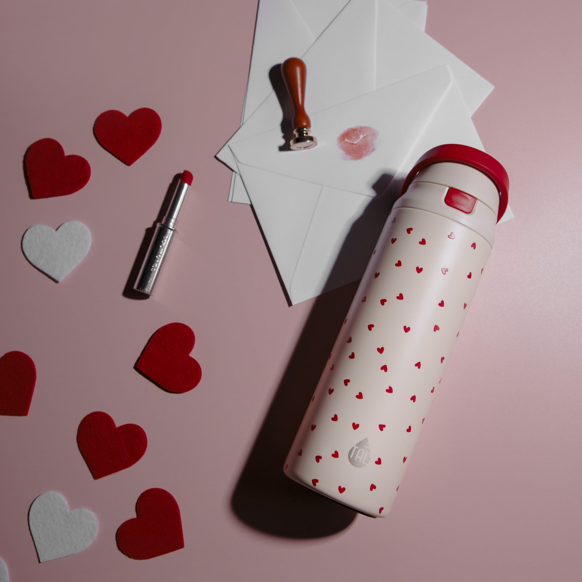 TAL 24oz Stainless Steel 2-in-1 Water Bottle with Straw and Chug Lid, Hearts