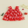 thumbnail image 3 of EIMELI Robe de Noël Sans Manches en Tulle Imprimé Père Noël pour Bébé Fille, 3 of 8